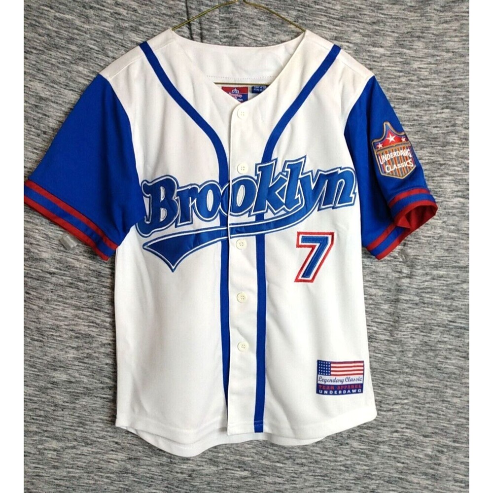 NEW Vintage Legendary Classic Boys Sz 8 MLB Brooklyn Dodgers Jersey Underdawg